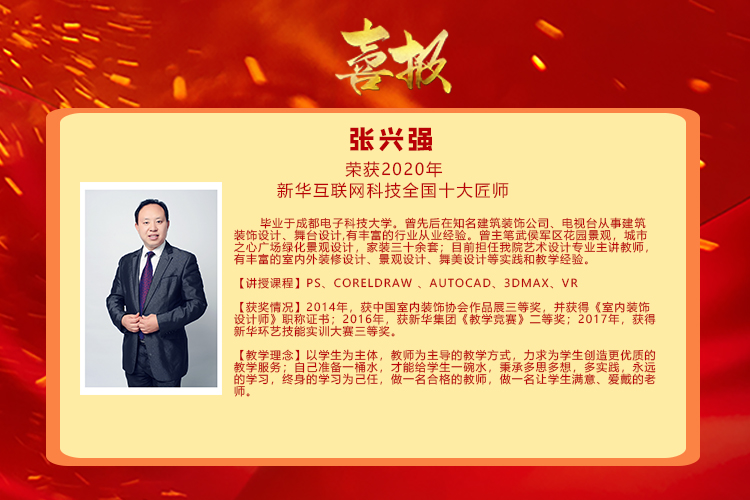 熱烈祝賀張興強老師榮獲新華互聯網科技十大匠師榮譽稱號
